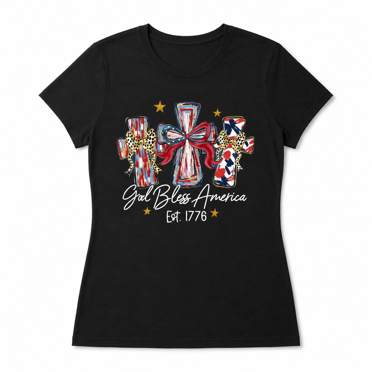 USA 250 Years of Graphic Casual Round-Neck Sweater Soft Graphic Womens Tee