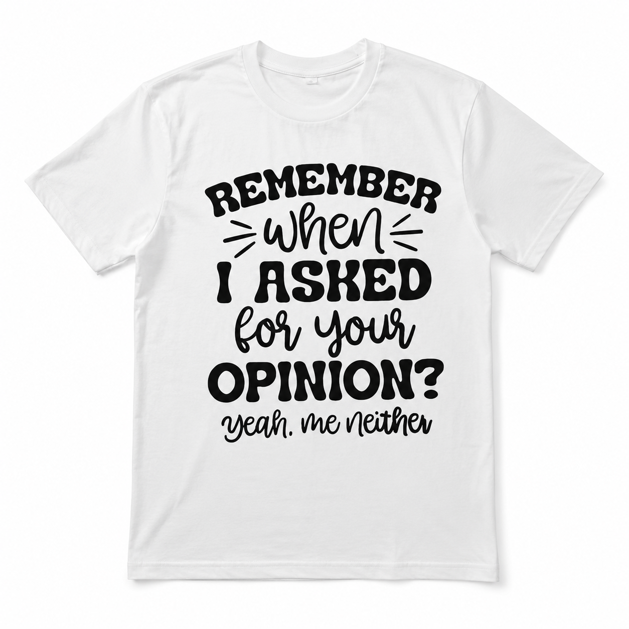 Remember When I Asked for Your Opinion Funny Sarcastic Men's T-Shirt