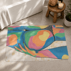 Abstract Women Body Art Rug – Modern Pop Art Floor Carpet – Vibrant and Funky Artistic Rug for Living Room,  Bathroom Mat Colorful Area Rug