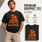Long Live Halloween Black Cat Pumpkin Retro Spooky Graphic Men's T-Shirt