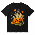 Cute Cats Pumpkin Witch Halloween Kitten Spooky Fall Graphic Men's T-Shirt