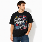 USA 250 Years Semiquincentennial Top Hat Stars Patriotic Men's T-Shirt