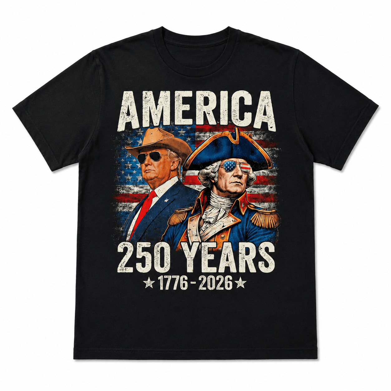 Funny America 250th Anniversary Trump Washington Patriotic USA T-Shirt