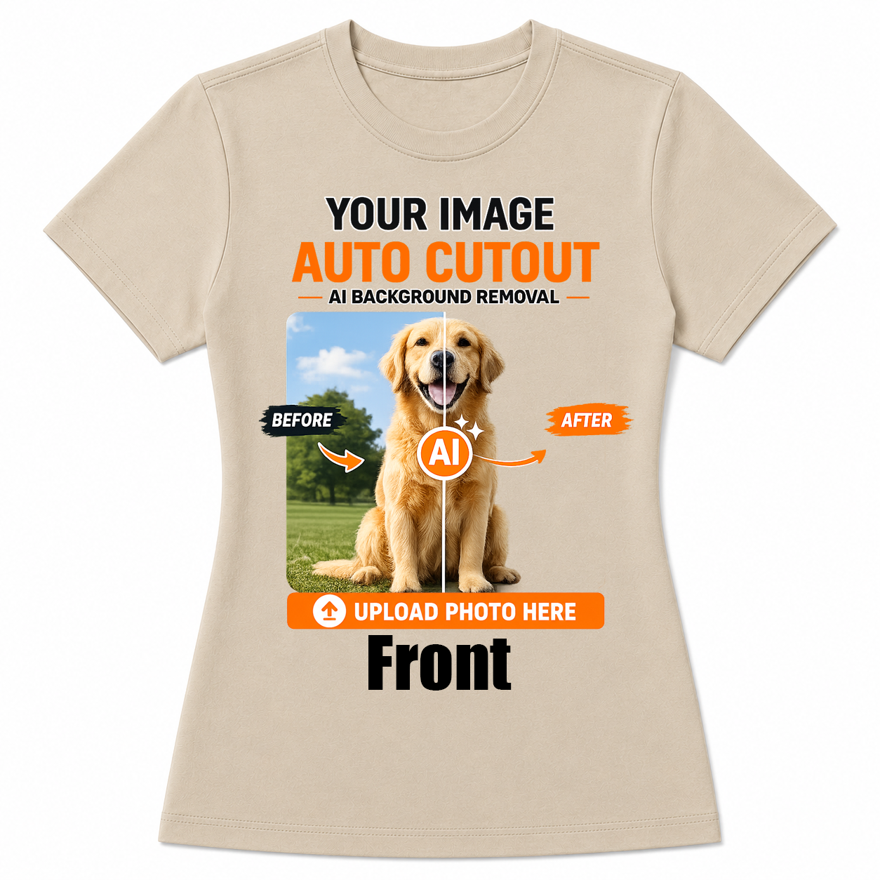 AI Background Remove Custom Women T-Shirt – Design Your Own Personalized Shirt