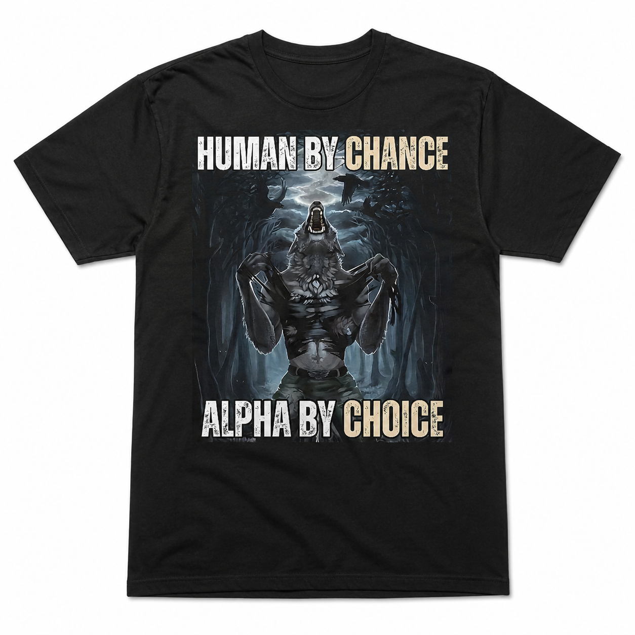 Alpha by Choice Wolf T-Shirt Men's Vintage Graphic Tee