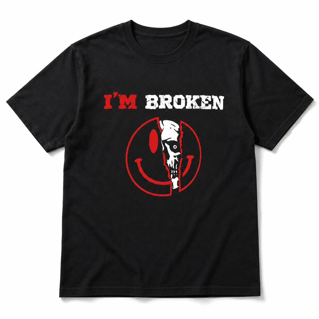 I'm Broken Skull Shirt I'm Broken Sweatshirt Happy Skull Face Shirt Funny Sarcas