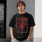 Red Spider Lily Samurai Katana Graphic T-Shirt Japanese Anime Tee