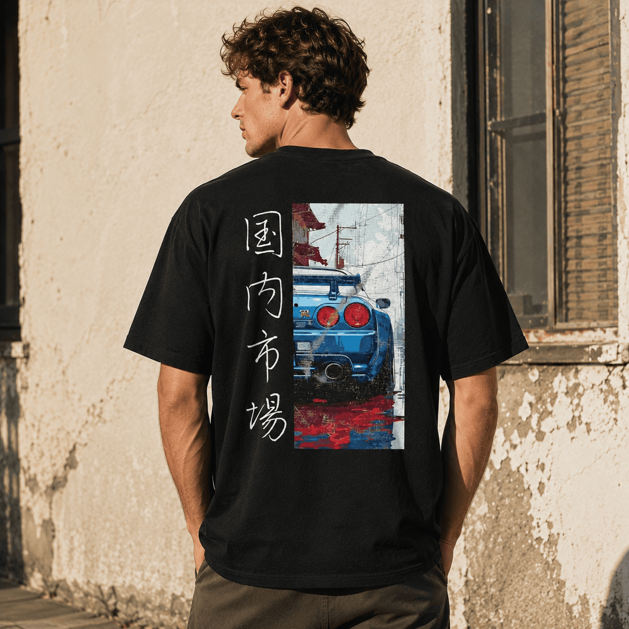 JDM Drift Car T Shirt Japanese Street Racing Graphic Anime Style Casual Tee