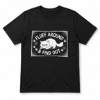 Fluff Around and Find Out Angry Cat Meme Funny Graphic T-Shirt for Men