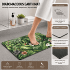 Tropical Jungle Kitchen Mat Quick Dry Super Absorbent Non Slip Botanical Decor