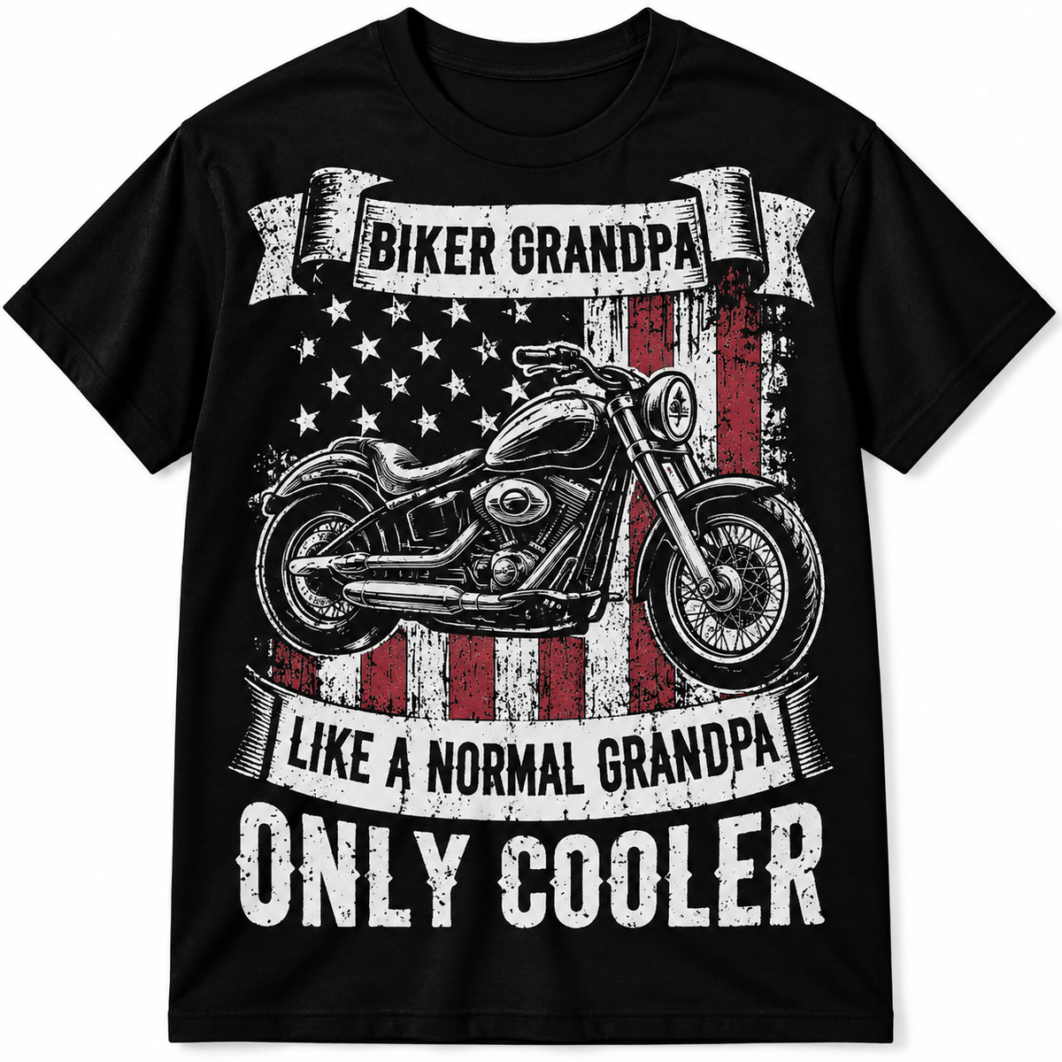 Biker Grandpa Like a Normal Grandpa Only Cooler Motorcycle Men's T-Shirt