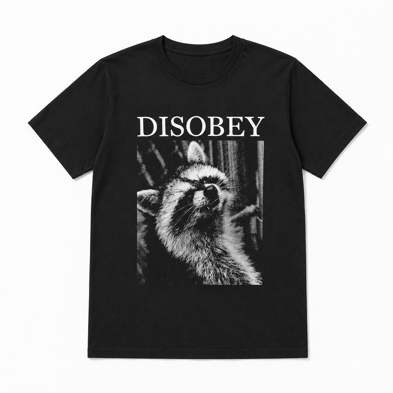 Funny Disobey Raccoon Trash Panda Meme Graphic T-Shirt for Men