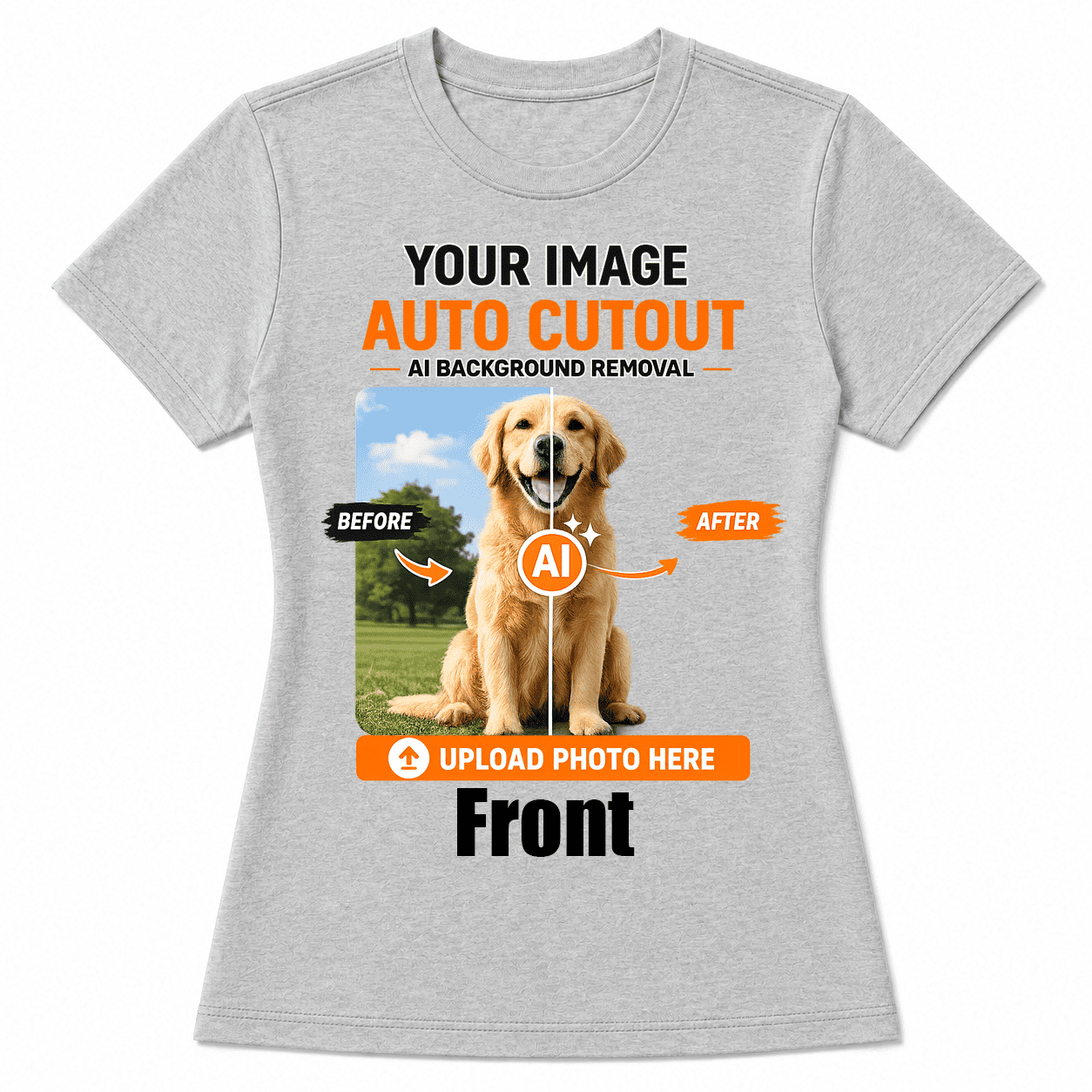 AI Background Remove Custom Women T-Shirt – Design Your Own Personalized Shirt