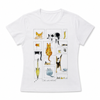 Watercolor Cat Windows T-Shirt | Playful Multi-Cat Boutique Graphic Tee