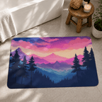 Mountain Sunset Laundry Room Mat Quick Dry Super Absorbent Non Slip Nature Decor
