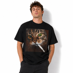 Funny Smoking Cat Cigarette Kitty Meme Graphic T-Shirt for Men