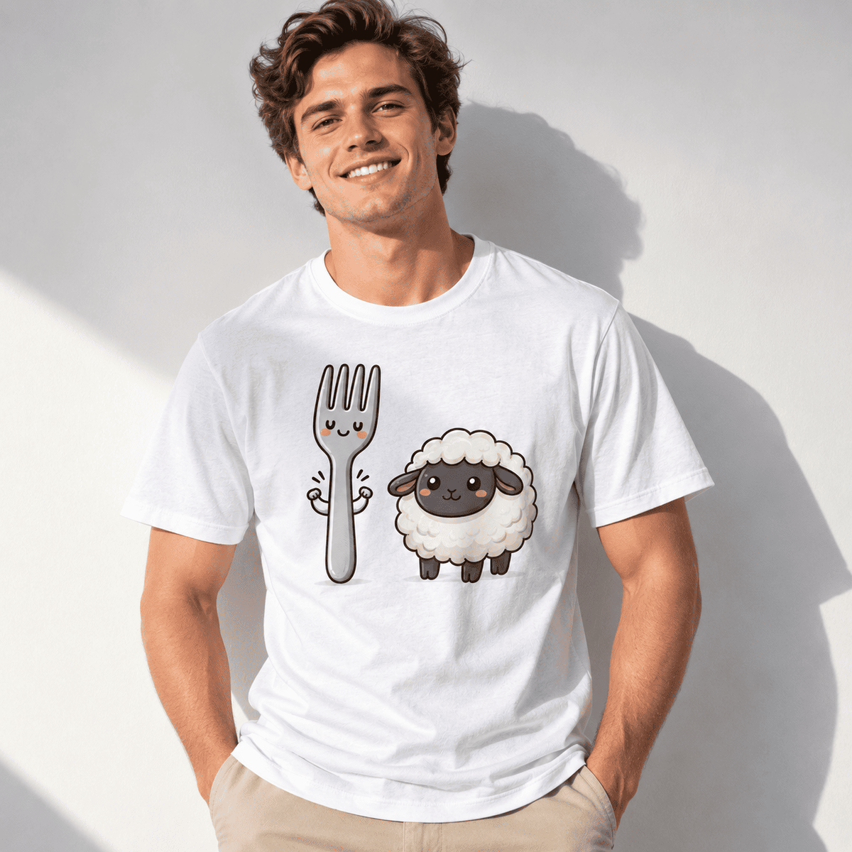Fork Ewe Funny Rebus Wordplay Graphic Men's T-Shirt