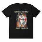 Christian Templar Knight Psalm 23 Graphic T-Shirt Faith Warrior Tee for Men