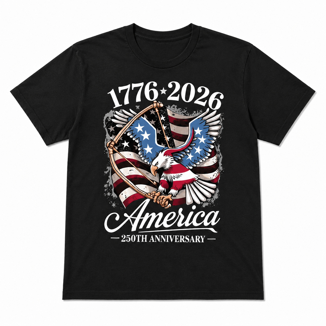 USA 250th Anniversary 1776-2026 Eagle Flag July 4th Patriotic Men's T-Shirt