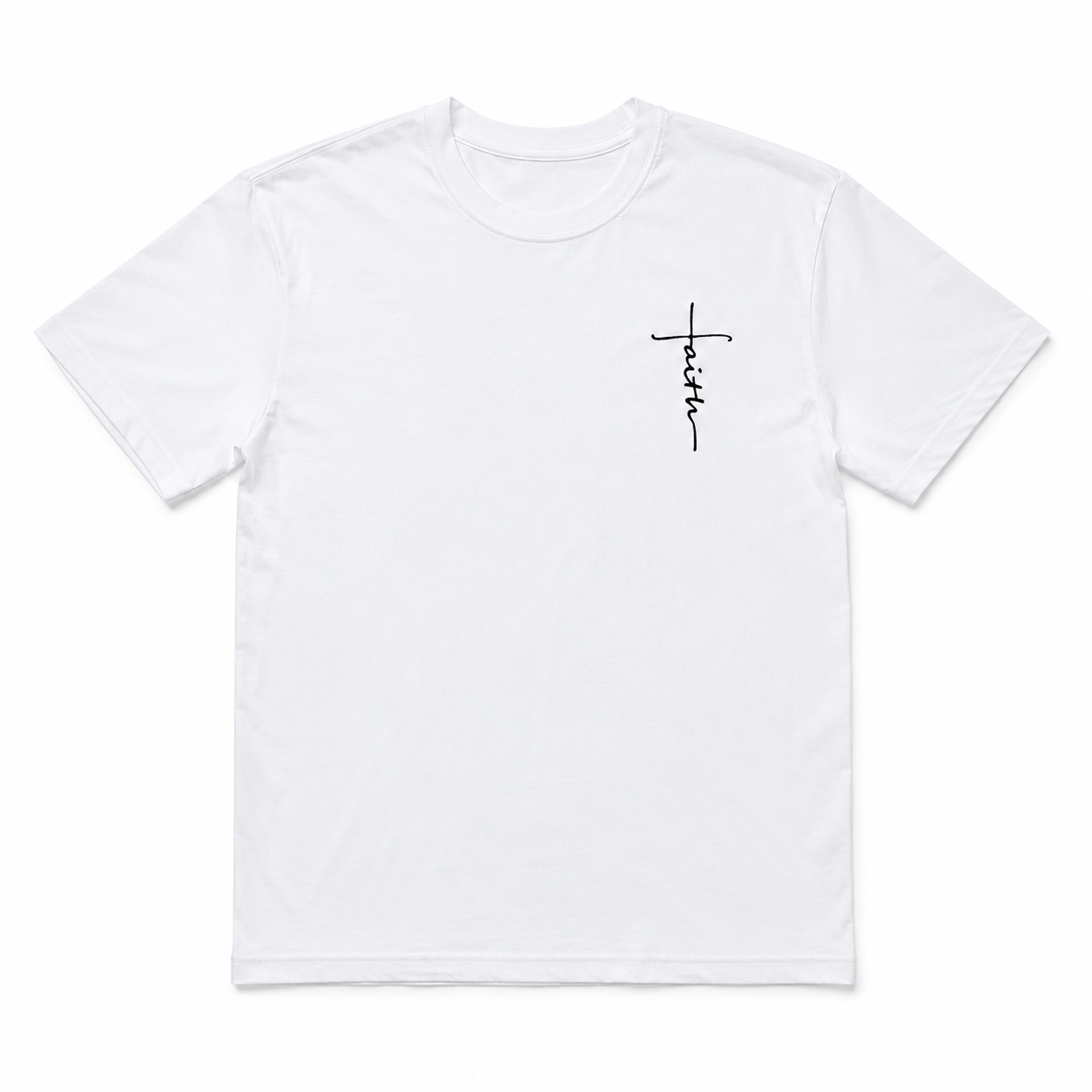 Faith Cross Graphic T-Shirt Men's Christian Crew Neck Casual Tee Top