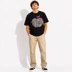 Colorful Teacher Apple Graphic T-Shirt School Gift Tee for Men