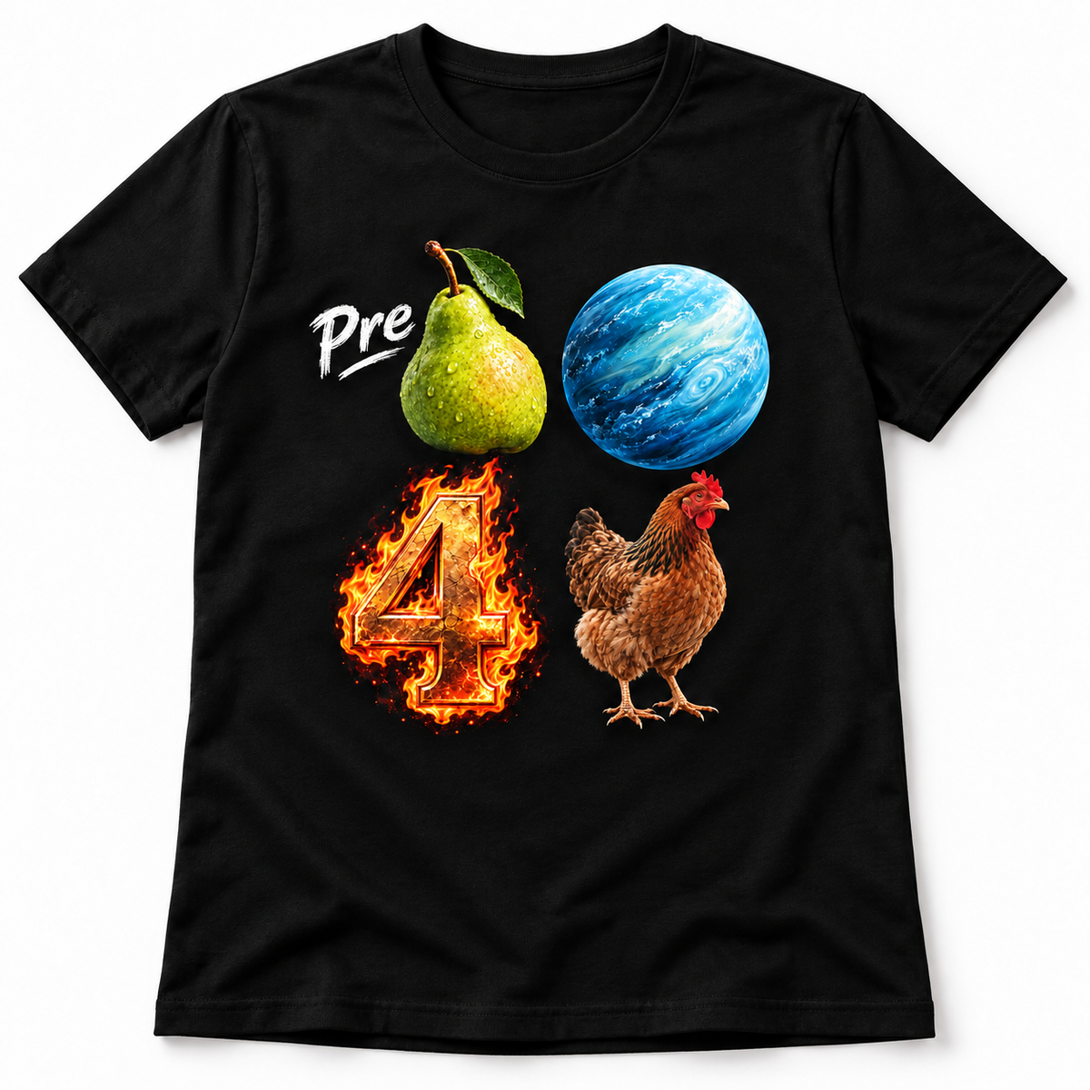 Prepare 4 Chicken Funny Rebus Puzzle Visual Wordplay Men's T-Shirt
