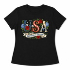 USA 250 Years of Graphic Casual Round-Neck Sweater Soft Graphic Womens Tee