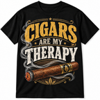Cigars Are My Therapy Funny Cigar Smoker Vintage Graphic Men's T-Shirt