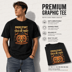 Press Start Trick or Treat Retro Gamer Pumpkin Halloween Men's T-Shirt