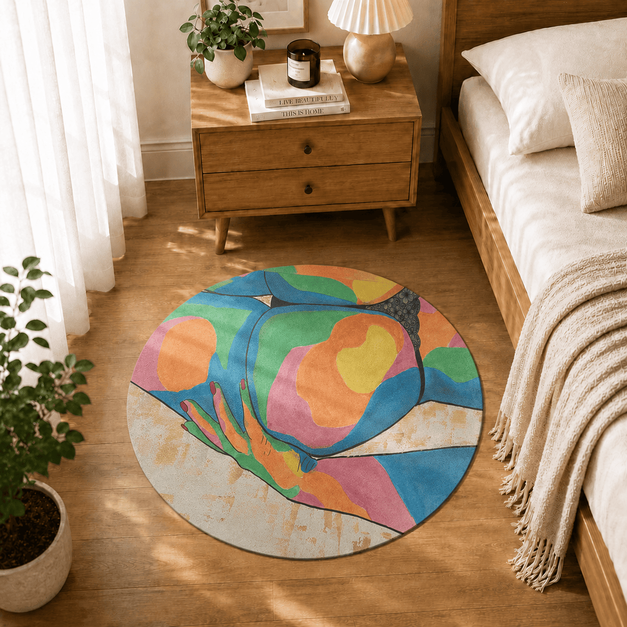 Abstract Women Body Art Bath Rug Quick Dry Super Absorbent Non Slip Pop Art Decor