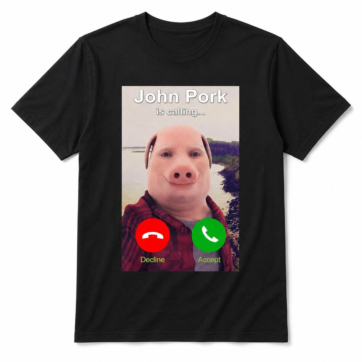 Funny John Pork Is Calling Meme Graphic T-Shirt for Men