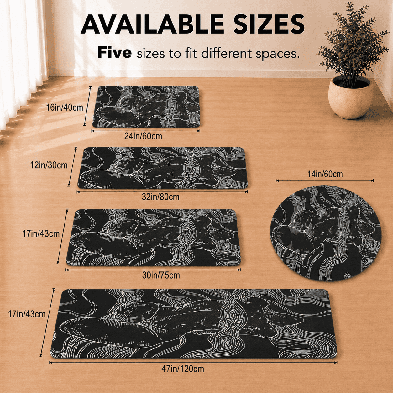 Black and White Women Body Modern Rug, Cool Living Room Carpet, Custom Design Bathmat, Nonslip Bedroom Rug, Erotic Home Decor