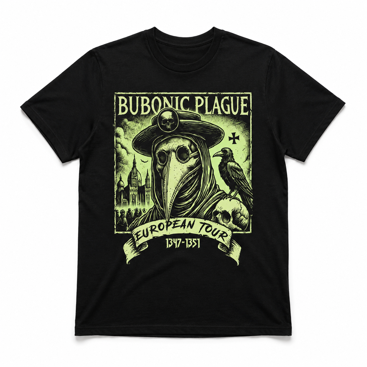 Bubonic Plague European Tour Plague Doctor Gothic History Men's T-Shirt