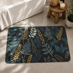 Botanical Entryway Mat with Quick Dry Super Absorbent Non Slip Fern Design