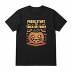 Press Start Trick or Treat Retro Gamer Pumpkin Halloween Men's T-Shirt