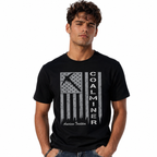 Coal Miner American Flag Graphic T-Shirt Patriotic Workwear Tee for Men
