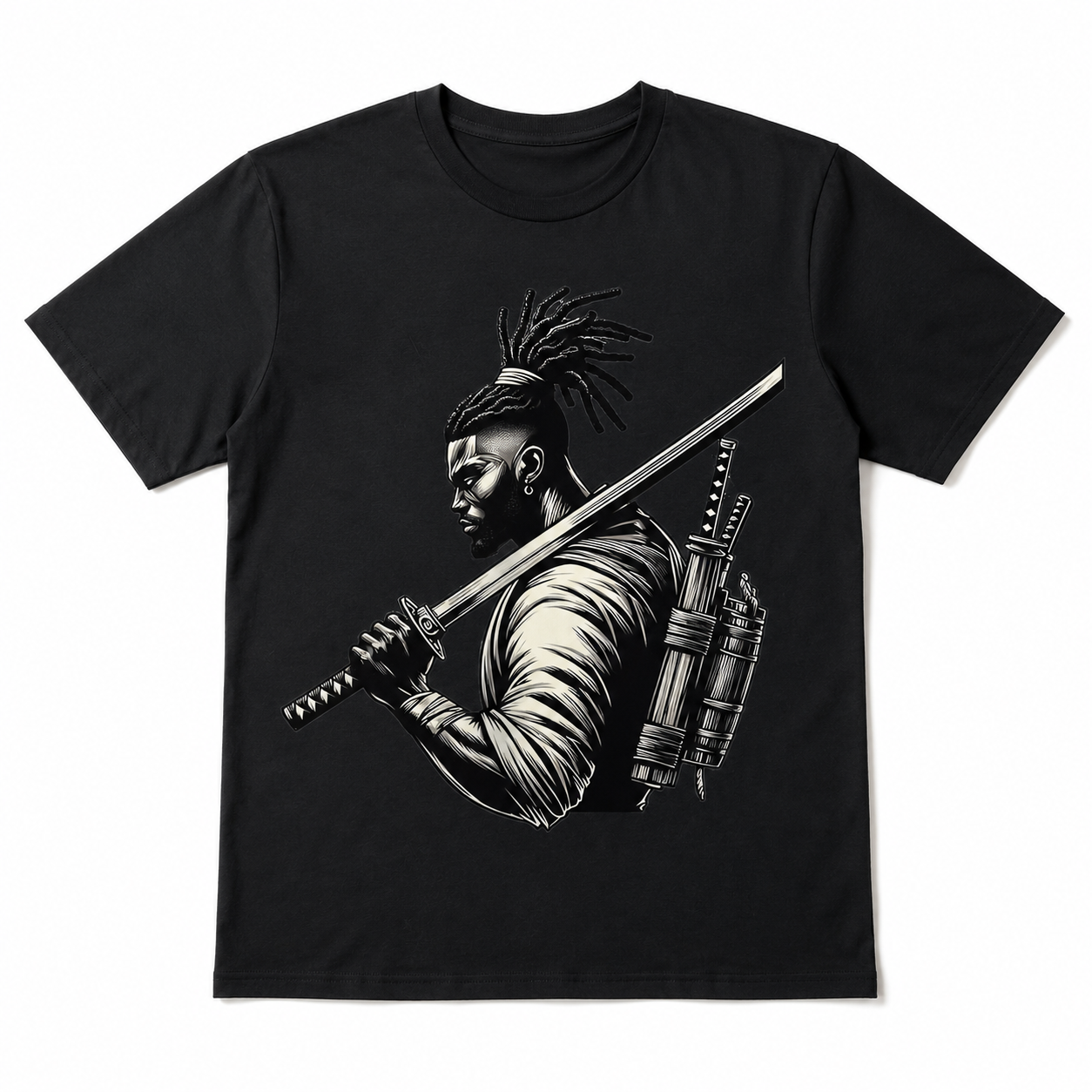 Vintage Japanese Bushido Warrior Graphic Men’s T-Shirt Samurai Style Casual Tee