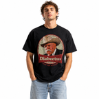 Funny Diabetes Cowboy Graphic T-Shirt Vintage Humor Tee for Men