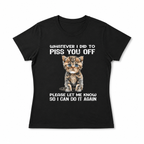 Women Funny Cat Quote Graphic T-Shirt Cute Kitten Casual Crew Neck Tee Top