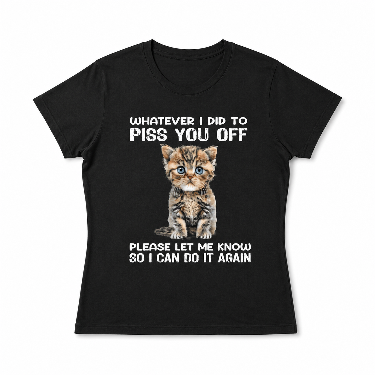 Women Funny Cat Quote Graphic T-Shirt Cute Kitten Casual Crew Neck Tee Top