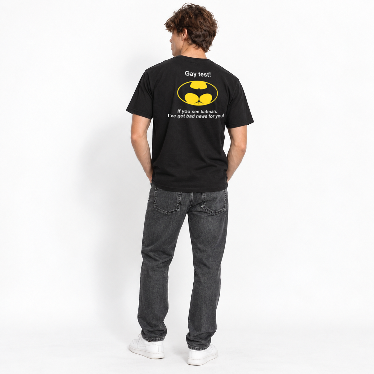 Funny Gay Test Bat Symbol Optical Illusion Joke Men's T-Shirt