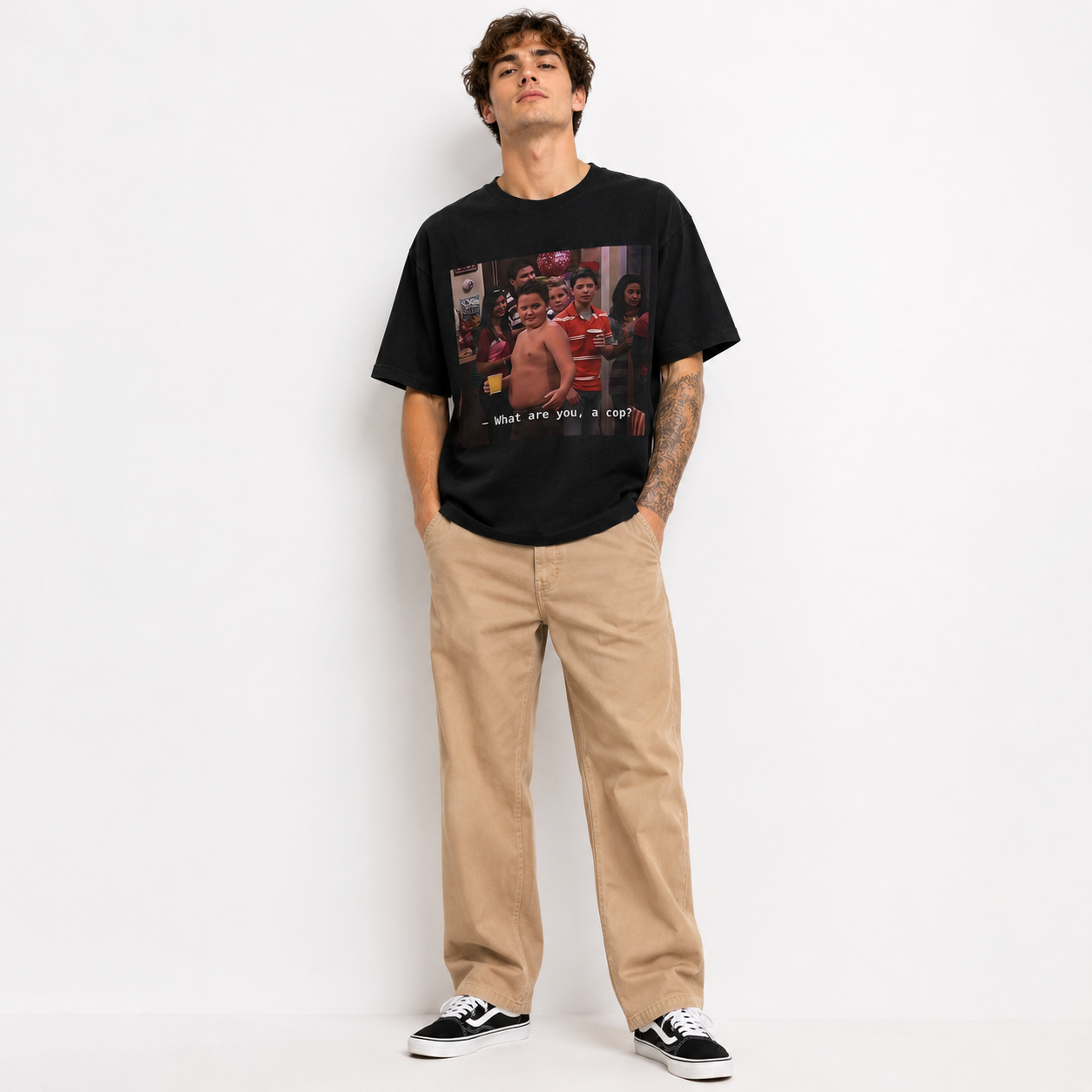 Men's What Are You a Cop Graphic T-Shirt Funny Party Meme Tee
