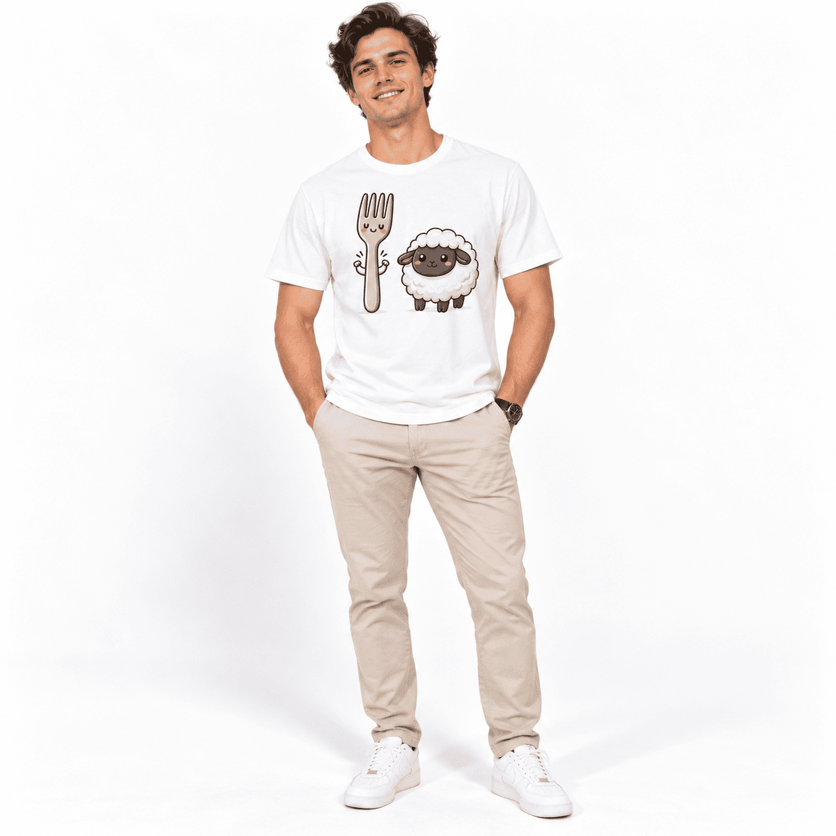 Fork Ewe Funny Rebus Wordplay Graphic Men's T-Shirt