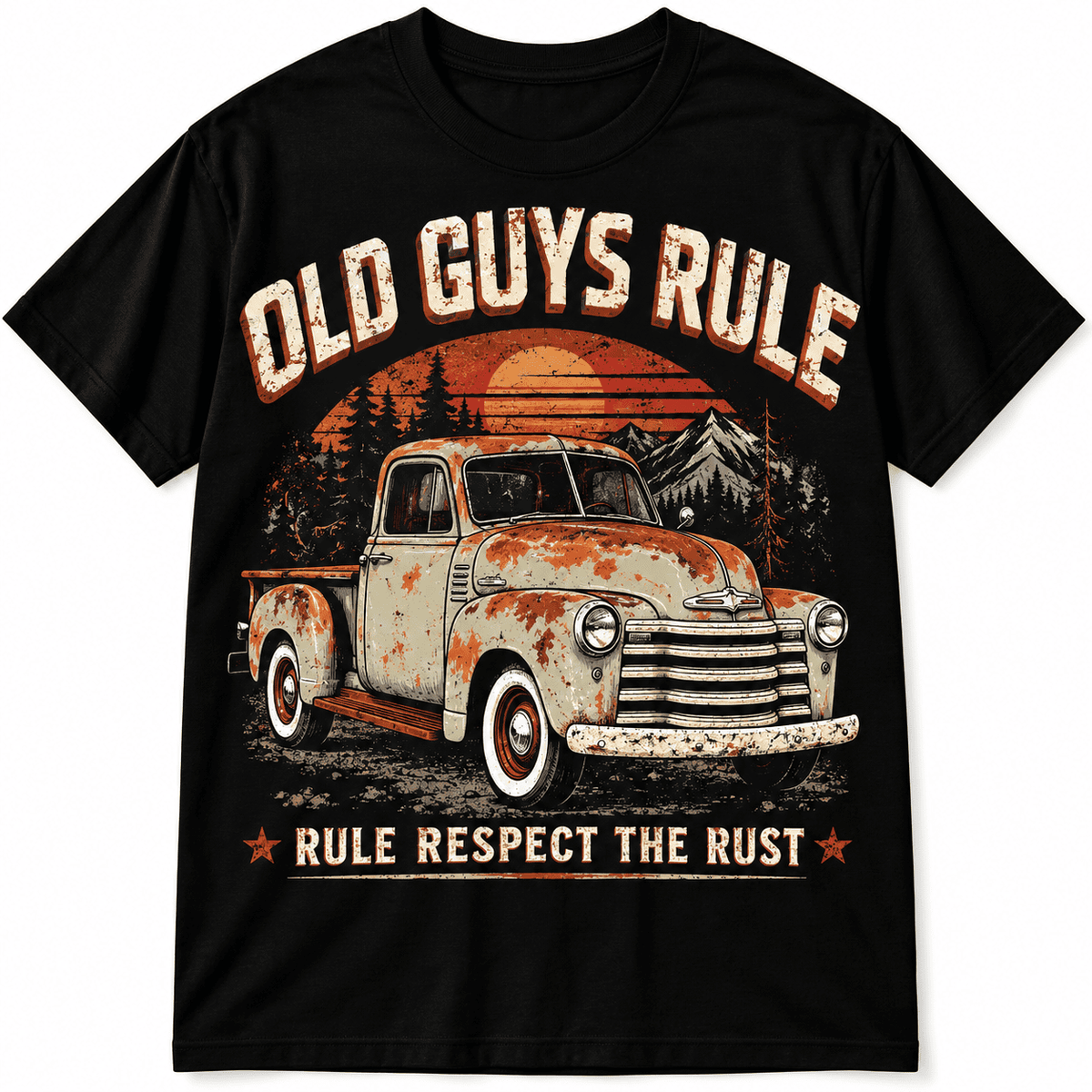 Old Guys Rule Respect the Rust Vintage Pickup Truck Men's T-Shirt
