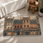 European Cityscape Bath Mat Quick Dry Super Absorbent Non Slip Anime Style
