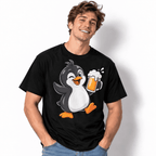 Funny Beer Drinking Penguin Party Men's Graphic T-Shirt
