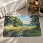 Scenic Forest Laundry Room Mat Quick Dry Super Absorbent Non Slip Nature Decor