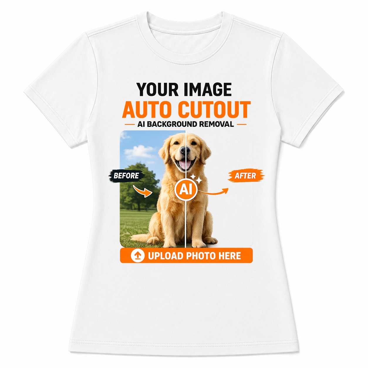 AI Background Remove Custom Women T-Shirt – Design Your Own Personalized Shirt