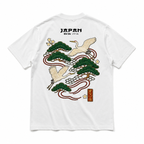 Men's Casual Versatile Simple Japanese Crane Print Short Sleeve T-Shirt
