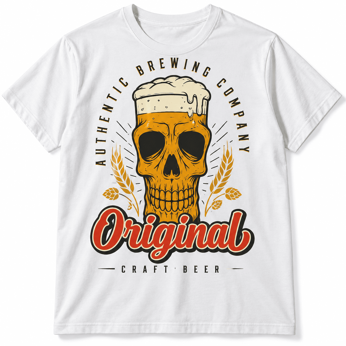Original Craft Beer Skull Brewing Company Men's Graphic T-Shirt